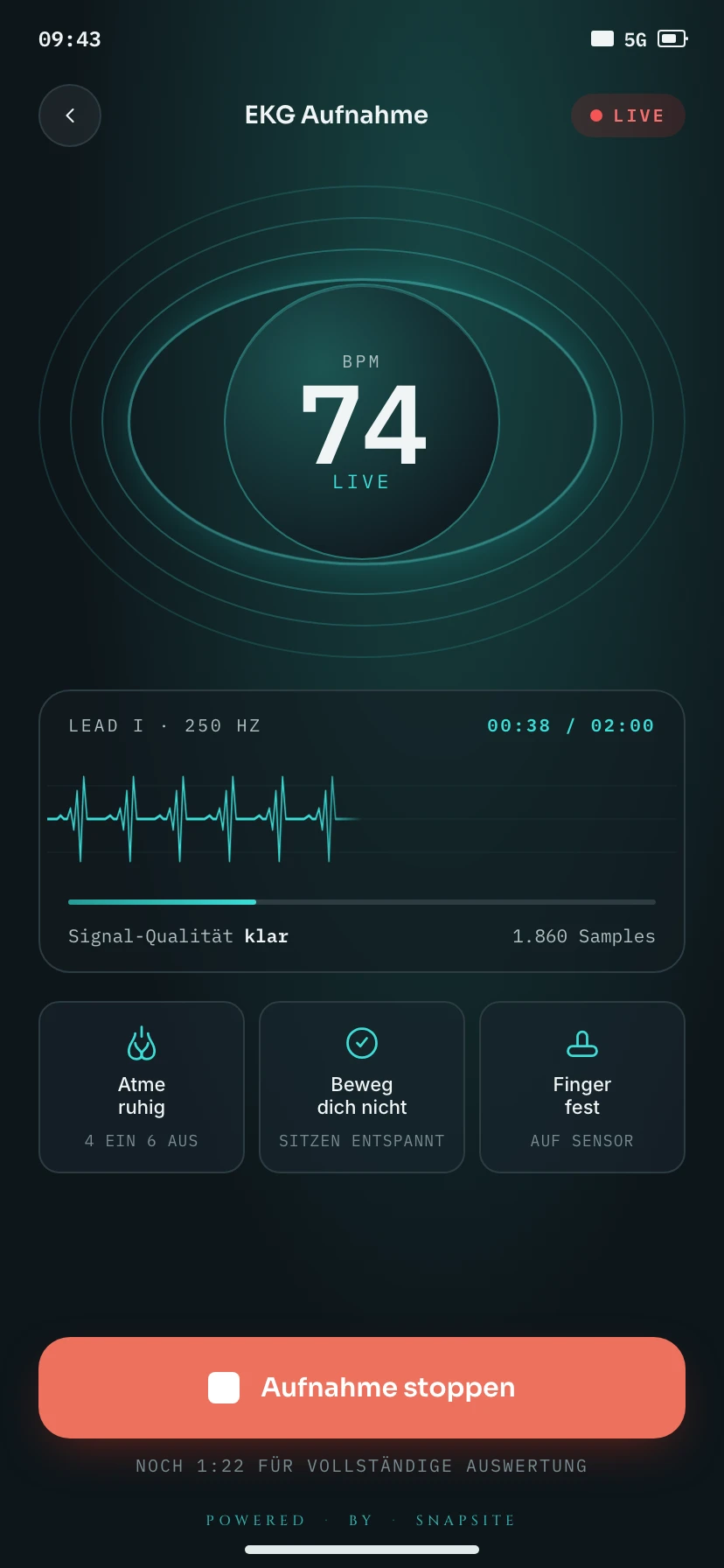 Aufnahme-Modus mit Pulse-Ring