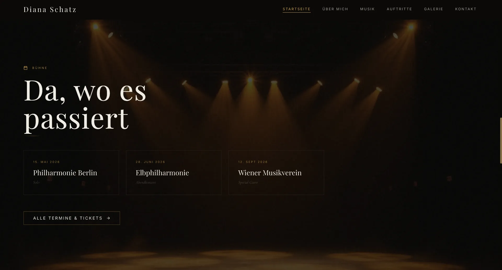 Auftrittskalender mit Live-Feeling