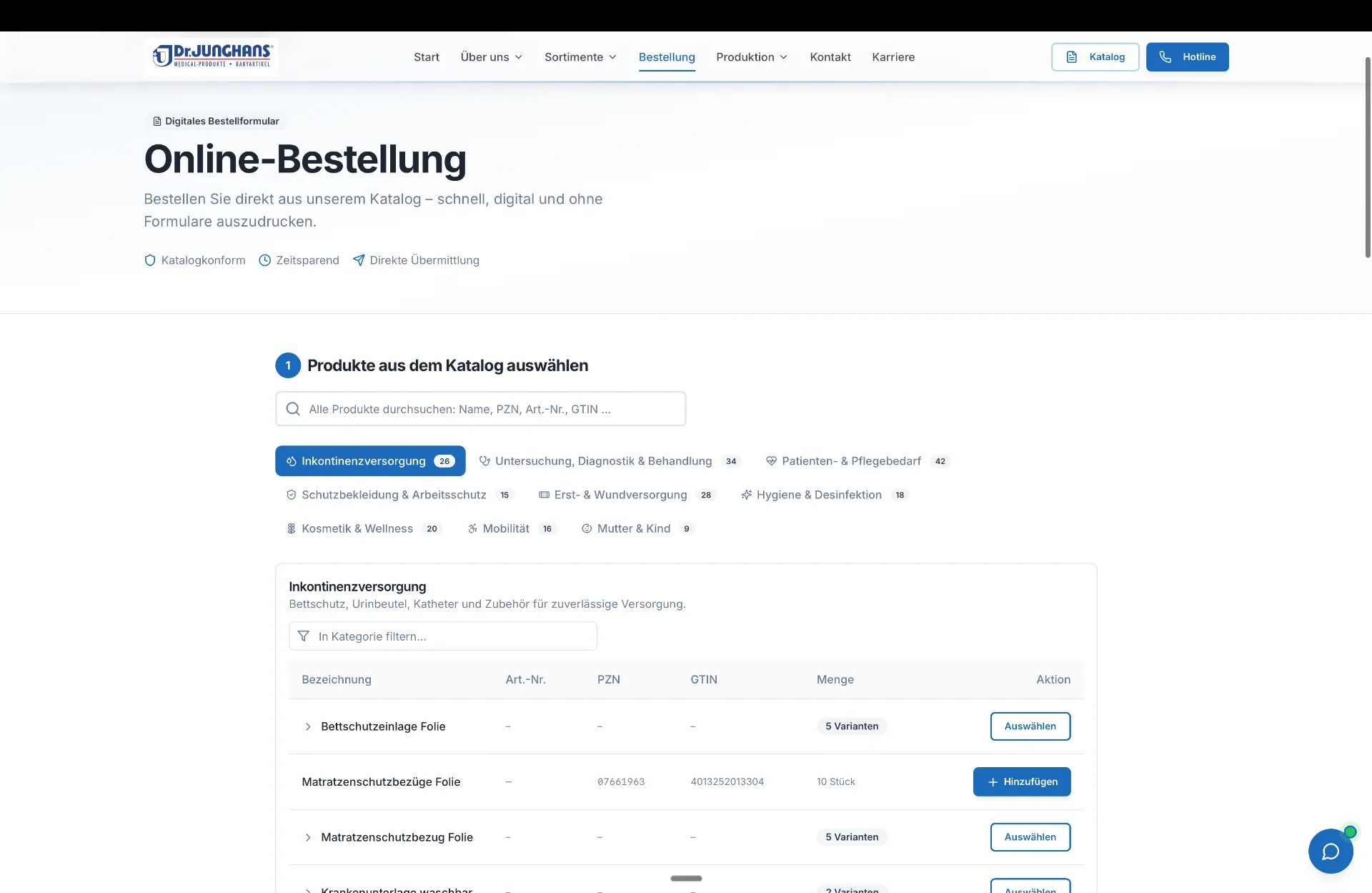 Bestellen per Klick statt per Fax.