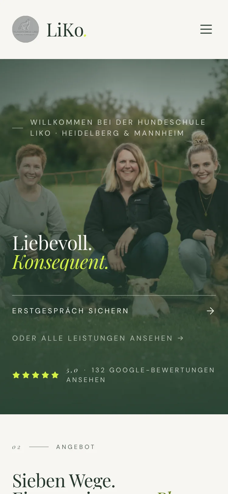 HundeSchule LiKo Mobile-Ansicht