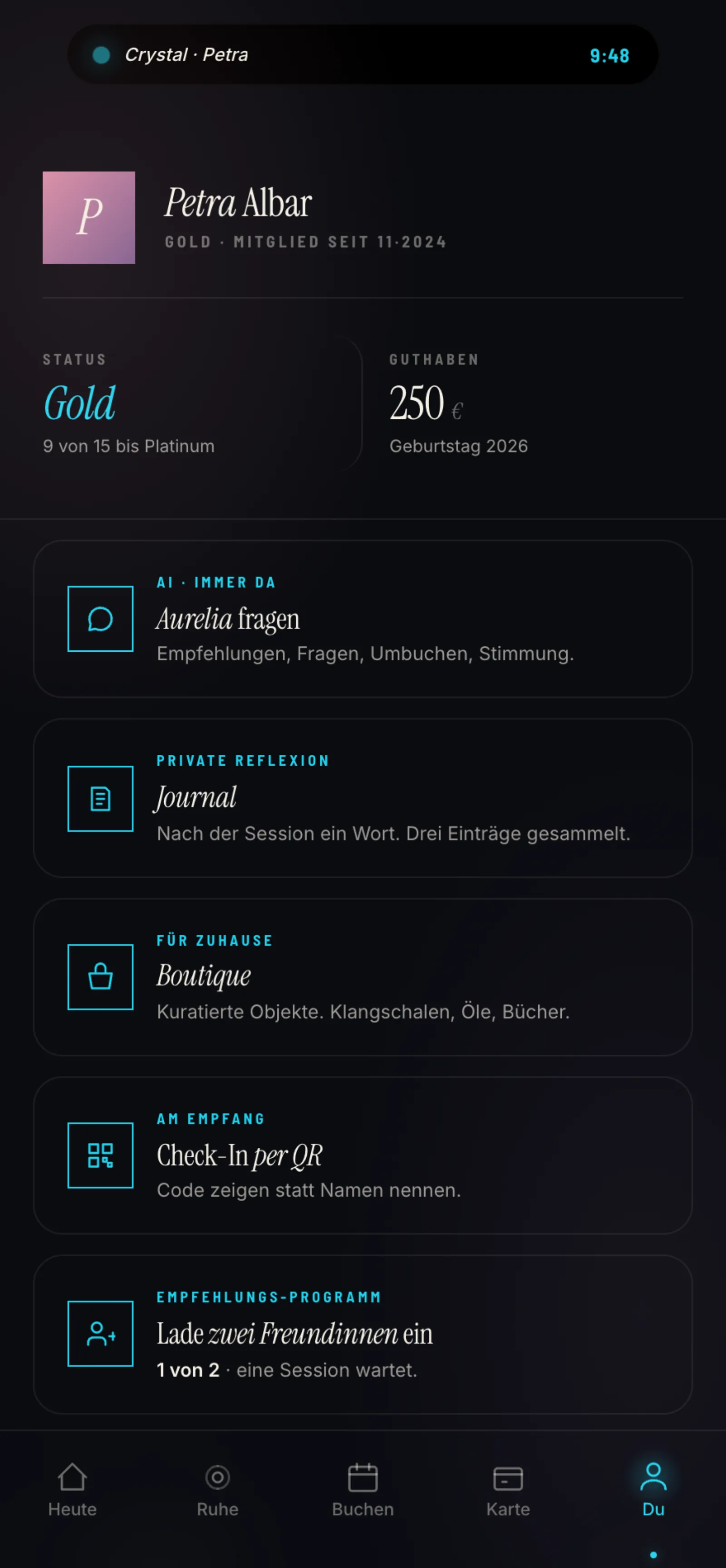 Du-Tab, das Profil mit Aurelia